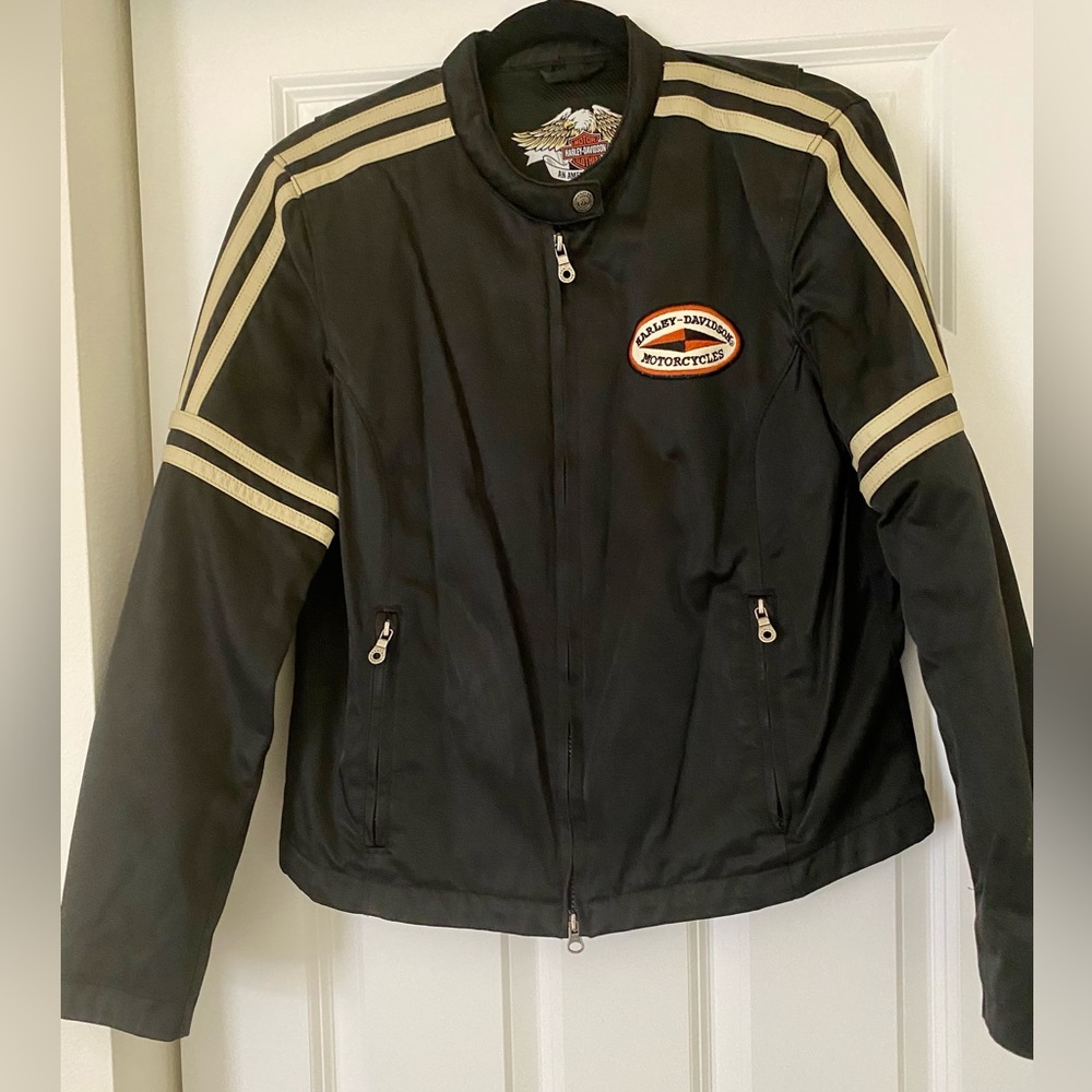 Harley Davidson Nylon with Leather Trim Riding Jacket